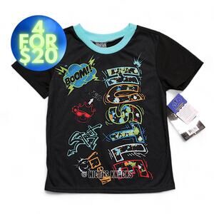 4/$20 - Quad 7 Boys Hustle Short Sleeve Loose Fit Pajama Top Black Size 5/6